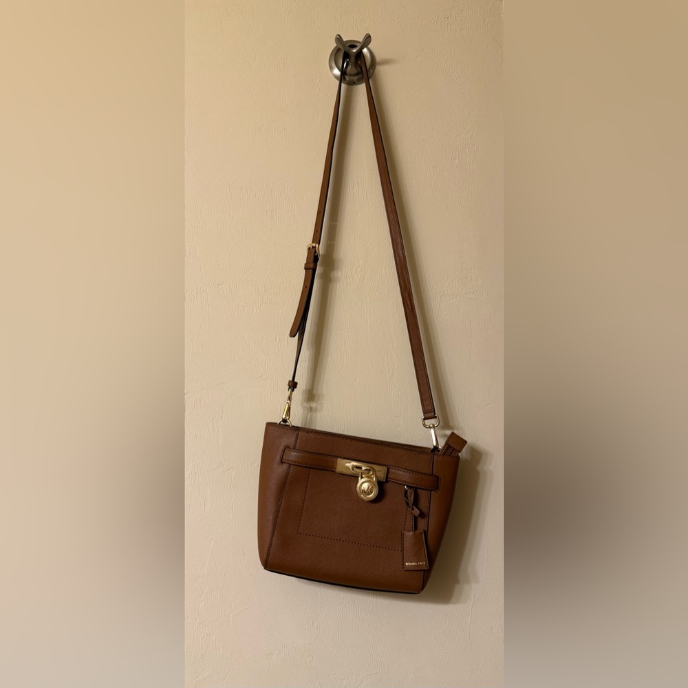 Michael Kors Brown Crossbody Bag with Gold Accents